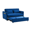 Convertible Sofa Bed, 3-in-1 Versatile Velvet Double Sofa with Pullout Bed, Seat with Adjustable Backrest, Lumbar Pillows, and Living Room Side Pocket