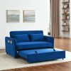 Convertible Sofa Bed, 3-in-1 Versatile Velvet Double Sofa with Pullout Bed, Seat with Adjustable Backrest, Lumbar Pillows, and Living Room Side Pocket