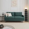 64" W Fabric Upholstered Love seat with metal Legs/High Resilience Sponge Couch for Living Room, Bedroom, Apartment ,Emerald