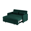 Sofa Pull Out Bed Included Two Pillows 54" Green Velvet Sofa for Small Spaces