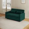 Sofa Pull Out Bed Included Two Pillows 54" Green Velvet Sofa for Small Spaces