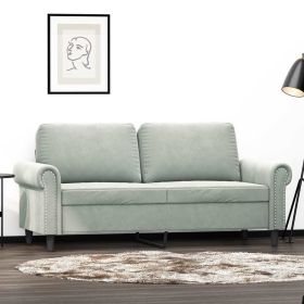 2-Seater Sofa Light Gray 55.1" Velvet