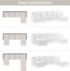 Modular Sectional Sofa, Convertible Sofa Couch with Storage, Sleeper Sectional Sofa Set, Flexible Modular Combinations Fabric Couch for Living Room (B
