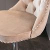 A&A Furniture,Swivel Velvet Barstools Adjusatble Seat Height from 25-33 Inch, Modern Upholstered Chrome base Bar Stools with Backs Comfortable Tufted