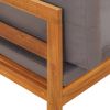 2 Piece Patio Lounge Set with Dark Gray Cushions Acacia Wood