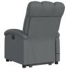 Electric Stand up Massage Recliner Chair Dark Gray Fabric