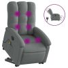 Electric Stand up Massage Recliner Chair Dark Gray Fabric