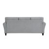 Modern 1pc Sofa Dark Gray Textured Fabric Upholstered Rounded Arms Attached Cushions Transitional Living Room Furniture