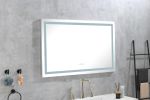 60 in. W x 36 in. H Frameless LED Single Bathroom Vanity Mirror in Polished Crystal Bathroom Vanity LED Mirror with 3 Color Lights Mirror for Bathroom