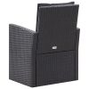 6 Piece Patio Lounge Set with Cushions Poly Rattan Black