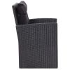 6 Piece Patio Lounge Set with Cushions Poly Rattan Black