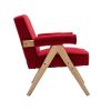 Leisure Chair with Solid Wood Armrest and Feet, Mid-Century Modern Accent chair, for Living Room Bedroom Studio chair