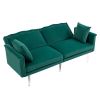 COOLMORE Couches for Living Room Mid Century Modern Velvet Love Seats Sofa with 2 Pillows, Loveseat Armrest for Bedroom, Apartment, Home Office