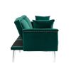 COOLMORE Couches for Living Room Mid Century Modern Velvet Love Seats Sofa with 2 Pillows, Loveseat Armrest for Bedroom, Apartment, Home Office
