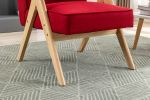 Leisure Chair with Solid Wood Armrest and Feet, Mid-Century Modern Accent chair, for Living Room Bedroom Studio chair