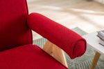 Leisure Chair with Solid Wood Armrest and Feet, Mid-Century Modern Accent chair, for Living Room Bedroom Studio chair