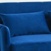 Convertible Sofa Bed, 3-in-1 Versatile Velvet Double Sofa with Pullout Bed, Seat with Adjustable Backrest, Lumbar Pillows, and Living Room Side Pocket