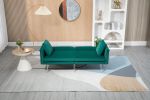COOLMORE Couches for Living Room Mid Century Modern Velvet Love Seats Sofa with 2 Pillows, Loveseat Armrest for Bedroom, Apartment, Home Office