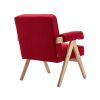 Leisure Chair with Solid Wood Armrest and Feet, Mid-Century Modern Accent chair, for Living Room Bedroom Studio chair