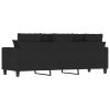 3-Seater Sofa Black 70.9" Fabric