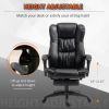 High Back Massage Office Chair with 6-Point Vibration, 5 Modes, Executive Chair, PU Leather Swivel Chair with Reclining Back, and Retractable Footrest