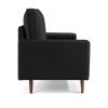 57.1' Upholstered Sofa Couch Furniture, Modern Velvet Loveseat, Tufted 3-seater Cushion with Bolster Pillows - Black