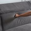 306*96*83cm Velvet, 26cm Fully Removable Armrests, Three-Seater With Side Pockets, Backrest Pull Points, Indoor Multi-Person Sofa, Dark Gray