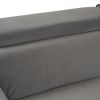 306*96*83cm Velvet, 26cm Fully Removable Armrests, Three-Seater With Side Pockets, Backrest Pull Points, Indoor Multi-Person Sofa, Dark Gray