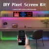 LED Display Sign: 4 Packs Large Size LED Matrix Panel Pixel DIY Graffiti Programmable LED Scrolling Sign Animations Patterns Text, Room Wall Art Decor