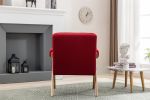 Leisure Chair with Solid Wood Armrest and Feet, Mid-Century Modern Accent chair, for Living Room Bedroom Studio chair