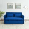 Convertible Sofa Bed, 3-in-1 Versatile Velvet Double Sofa with Pullout Bed, Seat with Adjustable Backrest, Lumbar Pillows, and Living Room Side Pocket