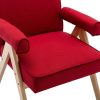 Leisure Chair with Solid Wood Armrest and Feet, Mid-Century Modern Accent chair, for Living Room Bedroom Studio chair