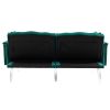 COOLMORE Couches for Living Room Mid Century Modern Velvet Love Seats Sofa with 2 Pillows, Loveseat Armrest for Bedroom, Apartment, Home Office