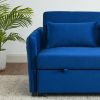 Convertible Sofa Bed, 3-in-1 Versatile Velvet Double Sofa with Pullout Bed, Seat with Adjustable Backrest, Lumbar Pillows, and Living Room Side Pocket