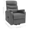 Power Lift Massage Recliner Light Gray Fabric