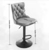 A&A Furniture,Swivel Velvet Barstools Adjusatble Seat Height from 25-33 Inch,17.7 inch base, Modern Upholstered Bar Stools with Backs Comfortable Tuft