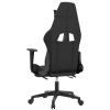 Gaming Chair with Footrest Black and Gray Faux Leather