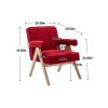 Leisure Chair with Solid Wood Armrest and Feet, Mid-Century Modern Accent chair, for Living Room Bedroom Studio chair