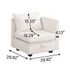 Modular Sectional Sofa, Convertible Sofa Couch with Storage, Sleeper Sectional Sofa Set, Flexible Modular Combinations Fabric Couch for Living Room (B