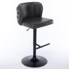 A&A Furniture,Swivel Barstools Adjusatble Seat Height, Modern PU Upholstered Bar Stools with the whole Back Tufted, for Home Pub and Kitchen Island(Da