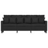 3-Seater Sofa Black 70.9" Fabric