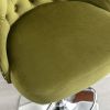 Swivel Velvet Barstools Adjusatble Seat Height from 25-33 Inch, Modern Upholstered Chrome base Bar Stools with Backs Comfortable Tufted for Home Pub a
