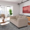 Broadway Sofa for Living Room, Modern 3-Seater Sofas Couches for Bedroom, Office, and Apartment with Solid Wood Frame (Toast, Polyester Nylon)