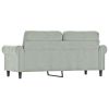 2-Seater Sofa Light Gray 55.1" Velvet