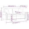 2-Seater Sofa with Throw Pillows Light Gray 55.1" Velvet