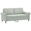 2-Seater Sofa Light Gray 55.1" Velvet