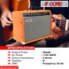 Electric Guitar Amplifier 40W Solid State Mini Bass Amp w 8' 4-Ohm Speaker EQ Controls Drive Delay ¬º' Microphone Input Aux in & Headphone Jack for St
