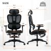 Ergonomic Mesh Office Chair with 4D Adjustable Armrest,High Back Desk Computer Chair,Ergonomic Office Chair with Wheels for Home & Office