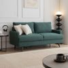 64" W Fabric Upholstered Love seat with metal Legs/High Resilience Sponge Couch for Living Room, Bedroom, Apartment ,Emerald