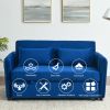 Convertible Sofa Bed, 3-in-1 Versatile Velvet Double Sofa with Pullout Bed, Seat with Adjustable Backrest, Lumbar Pillows, and Living Room Side Pocket